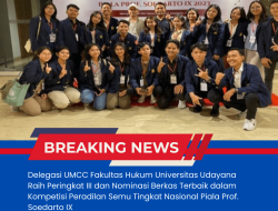 Delegasi UMCC Fakultas Hukum Universitas Udayana Raih Peringkat III dan Nominasi Berkas Terbaik dalam Kompetisi Peradilan Semu Tingkat Nasional Piala Prof. Soedarto IX