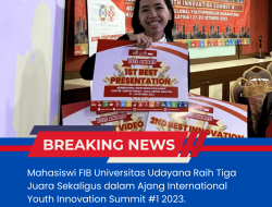 Mahasiswi FIB Universitas Udayana Raih Tiga Juara Sekaligus dalam Ajang International Youth Innovation Summit #1 2023.