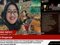 PN Singaraja Dianugrahi Penghargaan Dalam Unit Penyelenggara Pelayanan Publik Terbaik Penyedia Sarana Prasarana Ramah Kelompok Rentan dari Kemen PAN RB