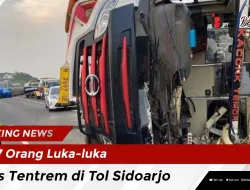 7 Orang Luka-luka, Bus Tentrem di Tol Sidoarjo