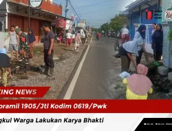 Koramil 1905/Jtl Kodim 0619/Pwk Rangkul Warga Lakukan Karya Bhakti