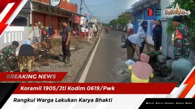 Koramil 1905/Jtl Kodim 0619/Pwk Rangkul Warga Lakukan Karya Bhakti