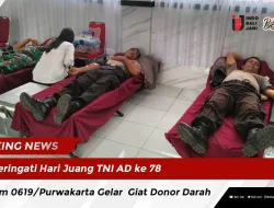 Peringati Hari Juang TNI AD ke 78, Kodim 0619/Purwakarta Gelar Giat Donor Darah