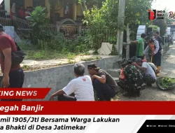 Cegah Banjir, Koramil 1905/Jtl Bersama Warga Lakukan Karya Bhakti di Desa Jatimekar