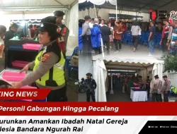 Personil Gabungan Hingga Pecalang di Turunkan Amankan Ibadah Natal Gereja Ekklesia Bandara Ngurah Rai