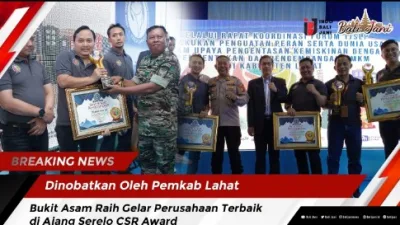 Dinobatkan Oleh Pemkab Lahat, Bukit Asam Raih Gelar Perusahaan Terbaik di Ajang Serelo CSR Award