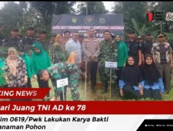 Hari Juang TNI AD ke 78, Kodim 0619/Pwk Lakukan Karya Bakti Penanaman Pohon