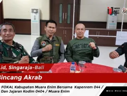 Bincang Akrab, Ketua FOKAL Kabupaten Muara Enim Bersama Kapenrem 044 / Gapo Dan Jajaran Kodim 0404 / Muara Enim