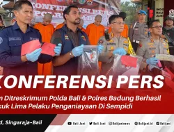 Konferensi Pers Tim Ditreskrimum Polda Bali & Polres Badung Berhasil Bekuk Lima Pelaku Penganiayaan Di Sempidi
