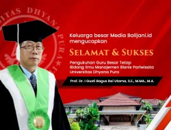 Prof. Dr. I Gusti Bagus Rai Utama,  S.E., M.M.Α., Μ.Α Jabat Guru besar Ilmu Manajemen Bisnis Pariwisata