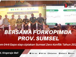 Bersama Forkopimda Prov. Sumsel, Korem 044/Gapo siap ciptakan Sumsel Zero Konflik Tahun 2024