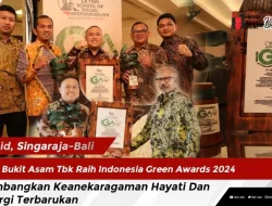 PT Bukit Asam Tbk Raih Indonesia Green Awards 2024, Kembangkan Keanekaragaman Hayati Dan Energi Terbarukan