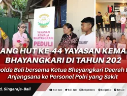 Jelang HUT ke-44 Yayasan Kemala Bhayangkari di Tahun 2024, Kapolda Bali bersama Ketua Bhayangkari Daerah Bali Anjangsana ke Personel Polri yang Sakit