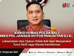 Laksanakan Ops Cipkon Polda Bali Ajak Masyarakat Turut Aktif Jaga Situasi Kamtibmas