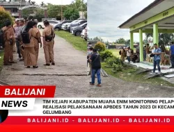 Tim Kejari Kabupaten Muara Enim Monitoring Pelaporan Realisasi Pelaksanaan APBDes Tahun 2023 Di Kecamatan Gelumbang