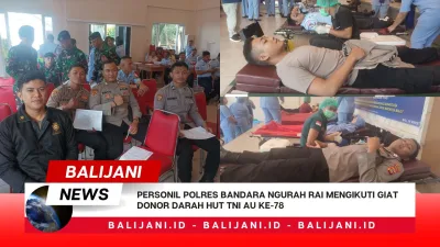 Personil Polres Bandara Ngurah Rai Mengikuti Giat Donor Darah HUT TNI AU Ke-78