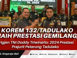 KOREM 132/Tadulako Raih Prestasi Gemilang, Brigjen TNI Doddy Triwinarto: 2024 Prestasi Prajurit Petarung Tadulako