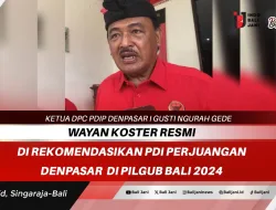 Wayan Koster Resmi Di Rekomendasikan PDI Perjuangan Denpasar di Pilgub Bali 2024