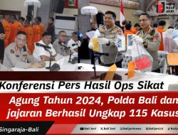 Konferensi Pers Hasil Ops Sikat Agung Tahun 2024, Polda Bali dan jajaran Berhasil Ungkap 115 Kasus