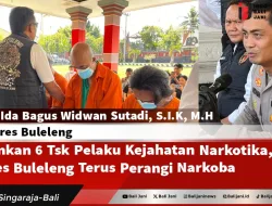 Amankan 6 Tsk Pelaku Kejahatan Narkotika, Polres Buleleng Terus Perangi Narkoba