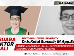 Suara Rektor di BALI REKTOR BALI DWIPA UNIVERSITY Dr.Ir. Ketut Suriasih, M.App.Sc