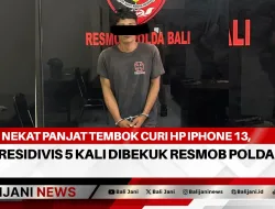 Nekat Panjat Tembok Curi HP Iphone 13, Residivis 5 Kali Dibekuk Resmob Polda Bali