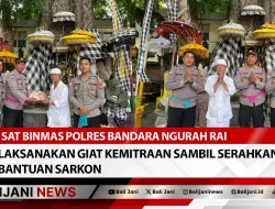 Sat Binmas Polres Bandara Ngurah Rai Laksanakan Giat Kemitraan Sambil Serahkan Bantuan Sarkon