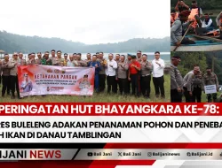 Peringatan HUT Bhayangkara Ke-78: Polres Buleleng Adakan Penanaman Pohon dan Penebaran Benih Ikan di Danau Tamblingan