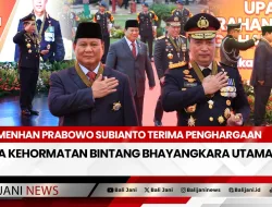Menhan Prabowo Subianto Terima Penghargaan Tanda Kehormatan Bintang Bhayangkara Utama Polri