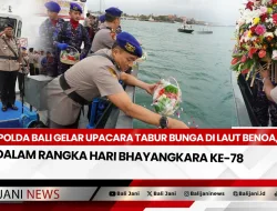 Polda Bali Gelar Upacara Tabur Bunga di Laut Benoa, Dalam Rangka Hari Bhayangkara Ke-78