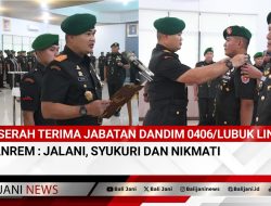 Serah Terima Jabatan Dandim 0406/Lubuk Linggau, Danrem : Jalani, Syukuri Dan Nikmati