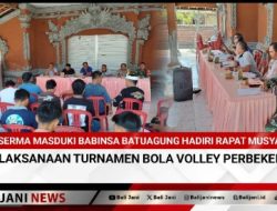Serma Masduki Babinsa Batuagung Hadiri Rapat Musyawarah Pelaksanaan turnamen Bola Volley PERBEKEL CUP II