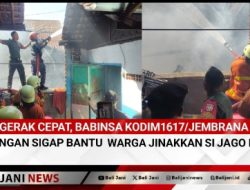 Gerak Cepat, Babinsa Kodim1617/Jembrana Dengan Sigap Bantu Warga Jinakkan Si Jago Merah