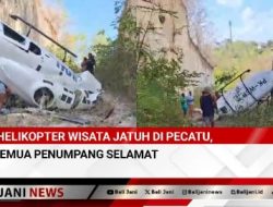 Helikopter Wisata Jatuh di Pecatu, Semua Penumpang Selamat