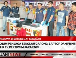 Kecewa Upah Ngecat Sekolah, Oknum Penjaga Sekolah Garong Laptop Dan Printer Milik TK Pertiwi Muara Enim