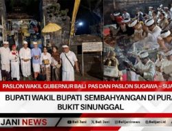 Paslon Wakil Gubernur Bali PAS dan Paslon Sugawa ~ Suardana Bupati Wakil Bupati Sembahyangan di Pura Bukit Sinunggal