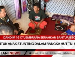 Dandim 1617/Jembrana Serahkan Bantuan Sosial untuk Anak Stunting Dalam Rangka HUT TNI ke-79