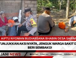 Aiptu Nyoman Budiarsana Bhabin Desa Sarimekar : Tunjukkan Aksi Nyata, Jenguk Warga Sakit dan Beri Sembako!