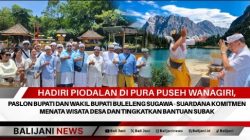 Hadiri Piodalan Di Pura Puseh Wanagiri, Paslon Bupati dan Wakil Bupati Buleleng Sugawa – Suardana Komitmen Menata Wisata Desa dan Tingkatkan Bantuan Subak