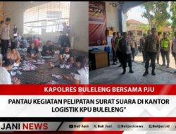 Kapolres Buleleng Bersama PJU Pantau Kegiatan Pelipatan Surat Suara di Kantor Logistik KPU Buleleng