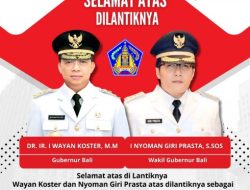 Berita Foto : Selamat dan Sukses Atas Pelantikan Gubernur dan Wakil Gubernur Bali