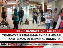 Polres Bandara Ngurah Rai Tingkatkan Pengamanan dan Himbauan Kamtibmas di Terminal Domestik