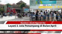 Bandara I Gusti Ngurah Rai, jumlah penumpang April 2025, wisatawan Bali, rute internasional favorit, Singapura Bali