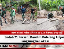 Betonisasi Jalan TMMD ke-124 di Desa Depeha Sudah 21 Persen, Dandim Buleleng Tinjau Langsung ke Lokasi