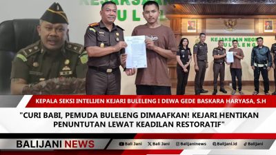 Kadek Bayu Samudra menerima surat penghentian penuntutan dari Kejari Buleleng dalam kasus pencurian babi