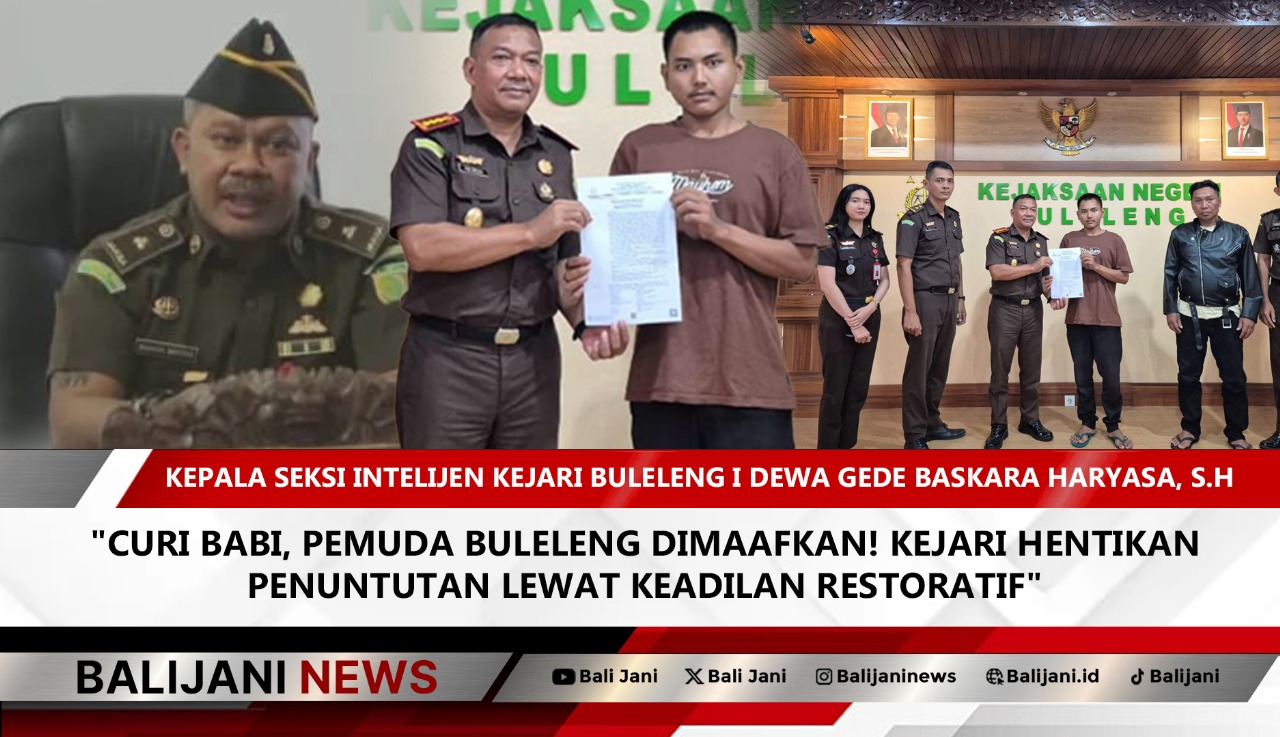 Kadek Bayu Samudra menerima surat penghentian penuntutan dari Kejari Buleleng dalam kasus pencurian babi