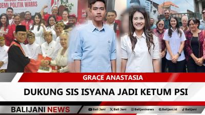 Grace Anastasia saat menyampaikan dukungan terhadap Sis Isyana Bagoes Oka dalam bursa Ketua Umum PSI di Denpasar. (15/05)