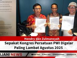Hendry dan Zulmansyah Sepakat Kongres Persatuan PWI Digelar Paling Lambat Agustus 2025