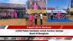 Kapolri Kirim Bantuan 5.000 Paket Sembako untuk Korban Gempa Bumi di Bengkul