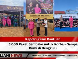 Kapolri Kirim Bantuan 5.000 Paket Sembako untuk Korban Gempa Bumi di Bengkul
